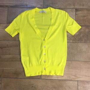 Loft bright yellow cardigan Sz xs